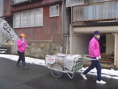 リヤカーでの野菜販売